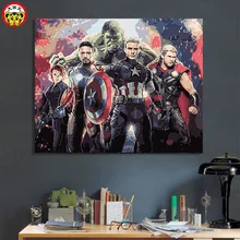 Картина по номерам художественная краска по номерам большая картина король DIY персонаж фильма мстители союз Капитан Америка Халк Железный человек R
