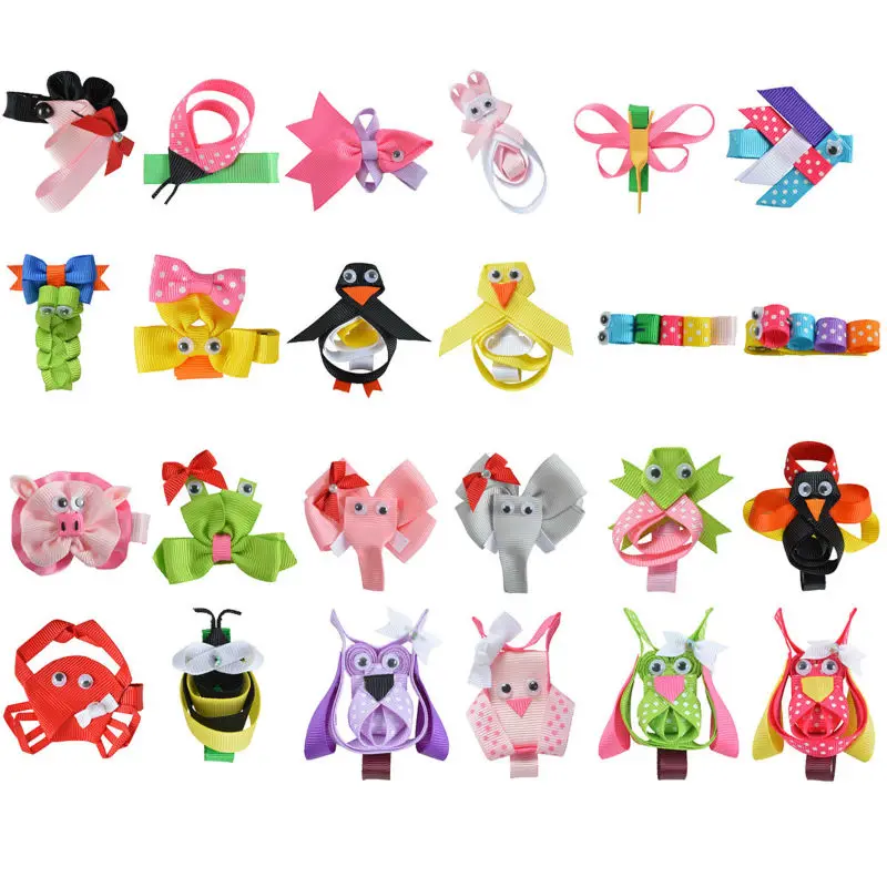 24PCS 2 2.5" Cute Tiny Hair Bows For Girls BB Hairpin Kids ...