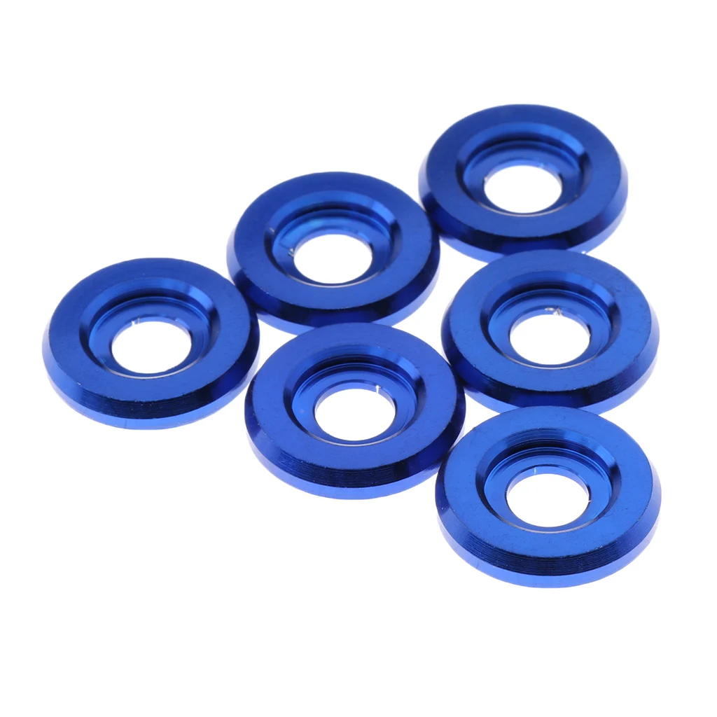 6 Sets Car Aluminum Fender Bumper Washer Bolt Engine Bay Screw Kit High Strength Corrosion Resistant