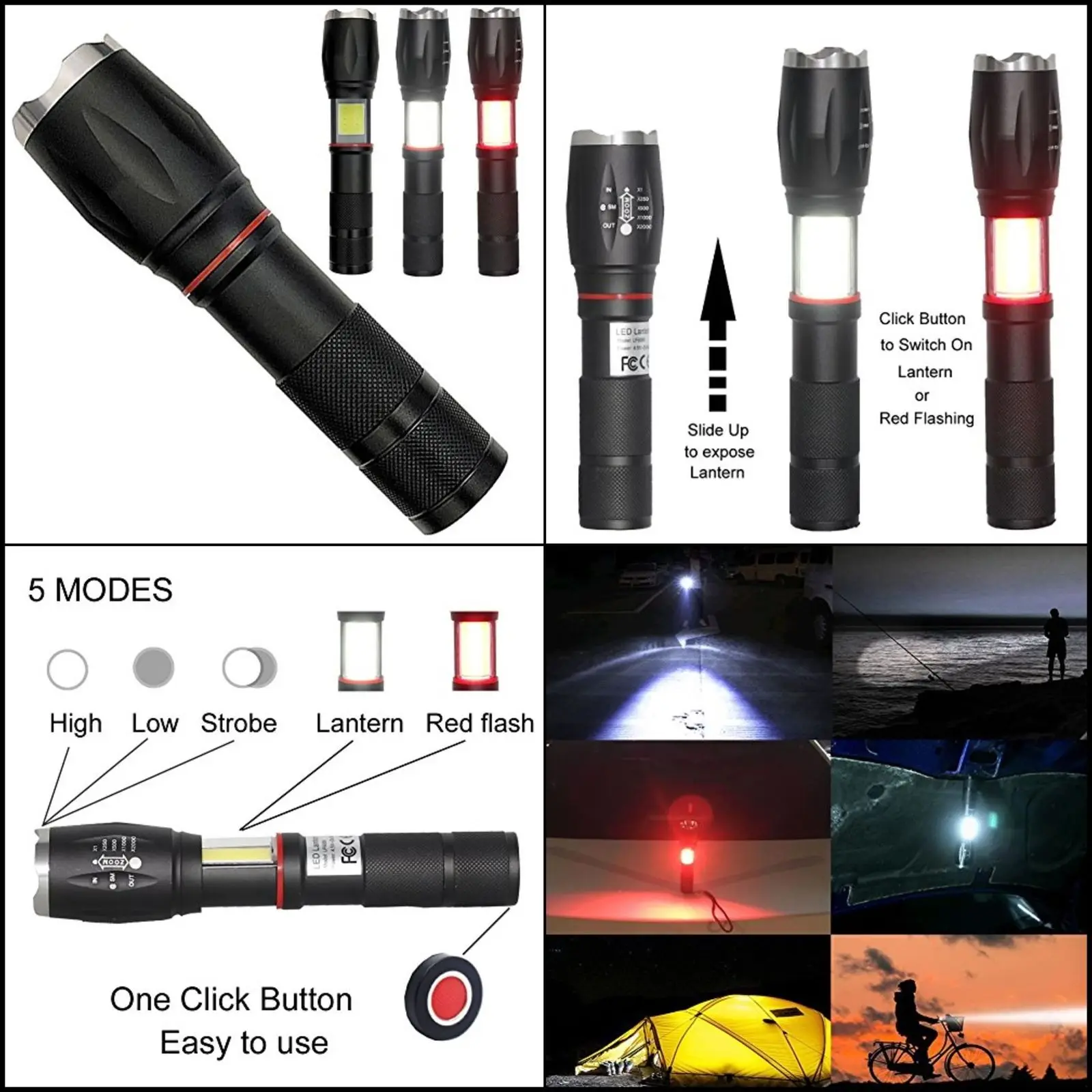 

Taclight Pro Flashlight Lantern with Zoom Lantern with Magnetic Base Camping Light Use for Car Repair Home and Emergence