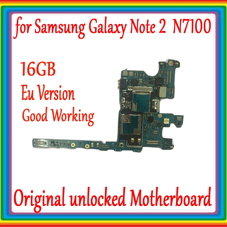 

Well worked For Samsung Galaxy Note 2 N7100 Motherboard Unlocked mainboard For Samsung Galaxy Note 2 N7100 Logic Board+chips