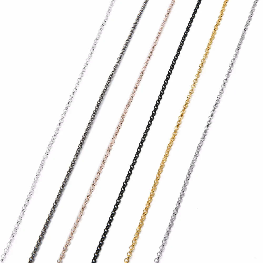 DC 10 ярдов/рулон 2/3 мм Диаметр розовое цвета: золотистый, серебристый Цвет железа Металлические Уплотнительные Форма звено цепи для ожерелья Браслеты "сделай сам" для изготовления ювелирных изделий