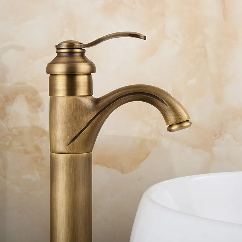 Antique Brass Single Handle Deck Mount Bathroom Basin Vanity Sink Faucet Cold And Hot Water Tap KD731 Antique Brass Single Handle Deck Mount Bathroom Basin Vanity Sink Faucet Cold And Hot Water Tap KD731