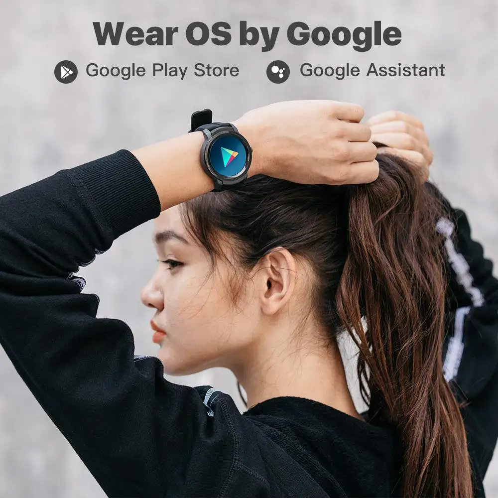 Смарт-часы Ticwatch E2 с ОС Google, Bluetooth, gps, фитнес-часы, 5 АТМ, водонепроницаемые, для плавания, 2 дня, срок службы батареи