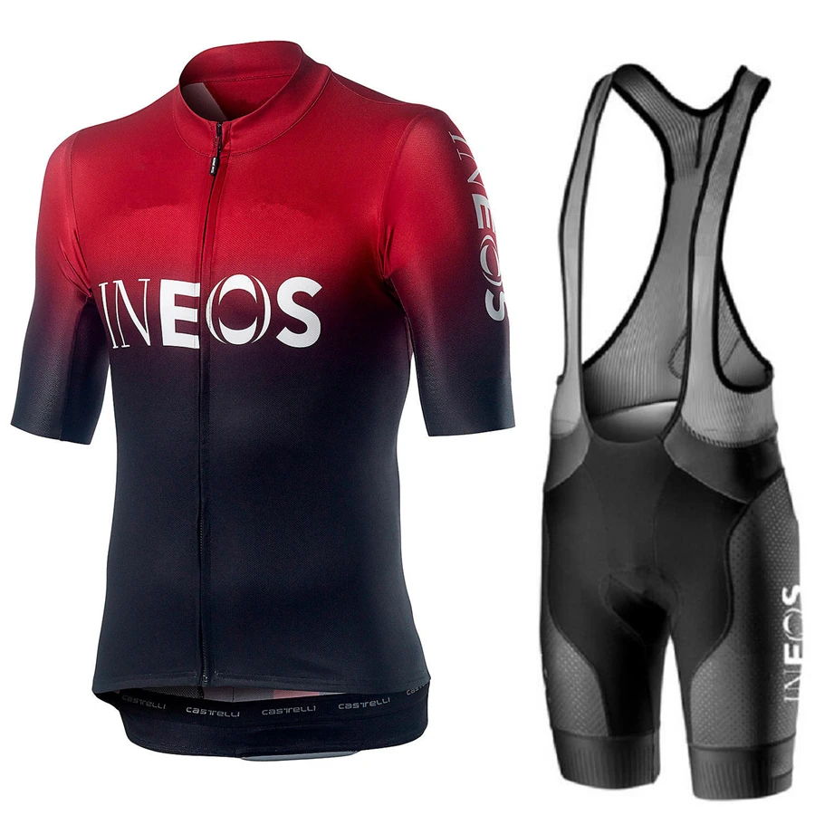 

2019 New INEOS Cycling Jersey Set Team Racing Sport Bicycle Jersey Mens Cycling Clothing Short Bike blue sky cycling Jersey sets