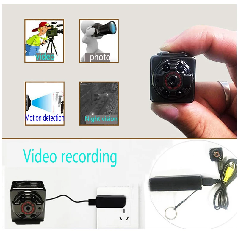 Мини-камера Micro DV Видеокамера экшн ночного видения Цифровая Спортивная Голосовая видео ТВ камера HD 1080P 720P Скрытая безопасность