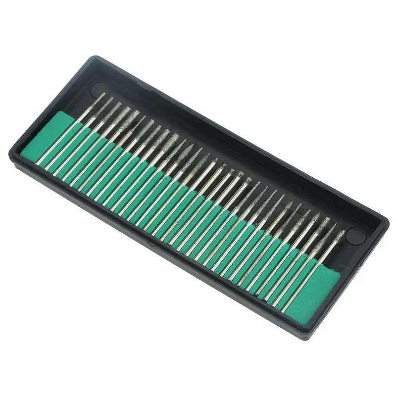 

UANME Diamond Burrs For Dremel Rotary Tool Drill Bit Dremel Engraving parts 3mm Shank 30 in 1 Grinding needles polishing needle