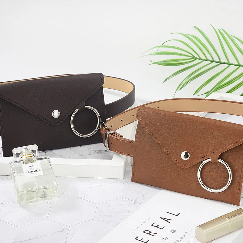 Fashion Women Chest Bag Solid Color Ring PU Leather Messenger Shoulder Crossbody Clutch Bag Packet Handbag Bolsa Feminino SS0421 (11)