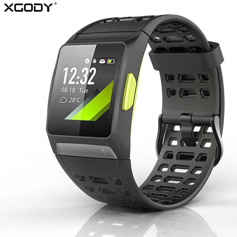 

XGODY P1 Smart Fitness Tracker IP68 Waterproof Men Heart Rate Monitor Bluetooth Sport Wristband with GPS for Android IOS