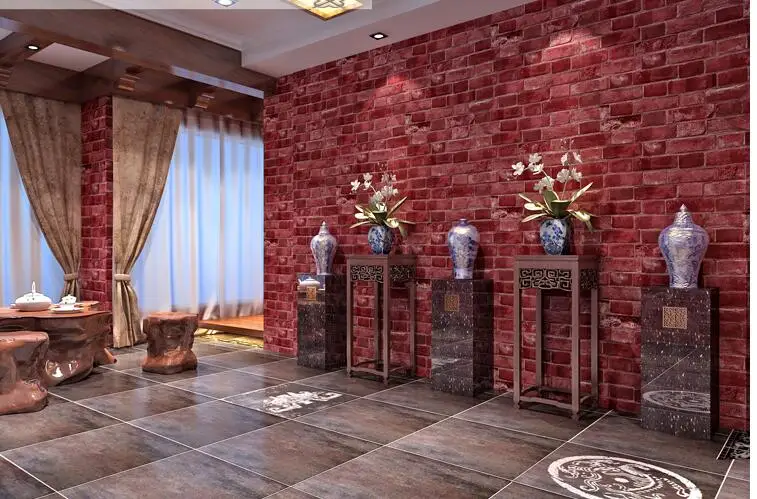 Beibehang китайские обои ретро культура обои с каменной кладкой гостиной дорожка магазин украшения кирпич papel де parede - Цвет: 60061
