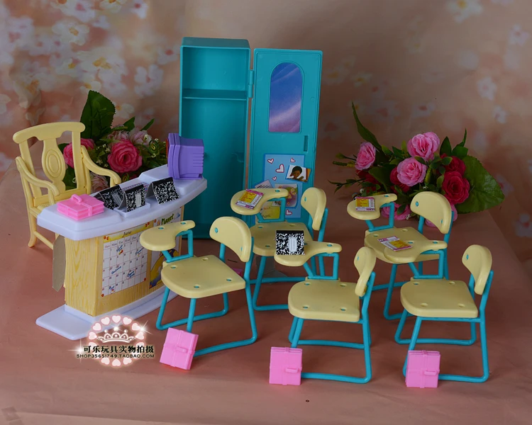 Игрушки для девочек DIY 1/6 аксессуары для кукол 30 см кукольные стулья для класса+ стол подарочный набор кукольная мебель для Барби