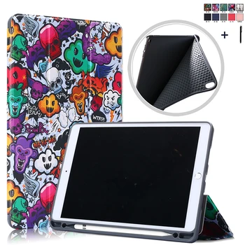

Pen Holder Flip Leather Case For iPad Air 3 10. 5 Smart Wake Sleep Cover For iPad Pro 10.5'' Back Stand Capa Fundas +Stylus