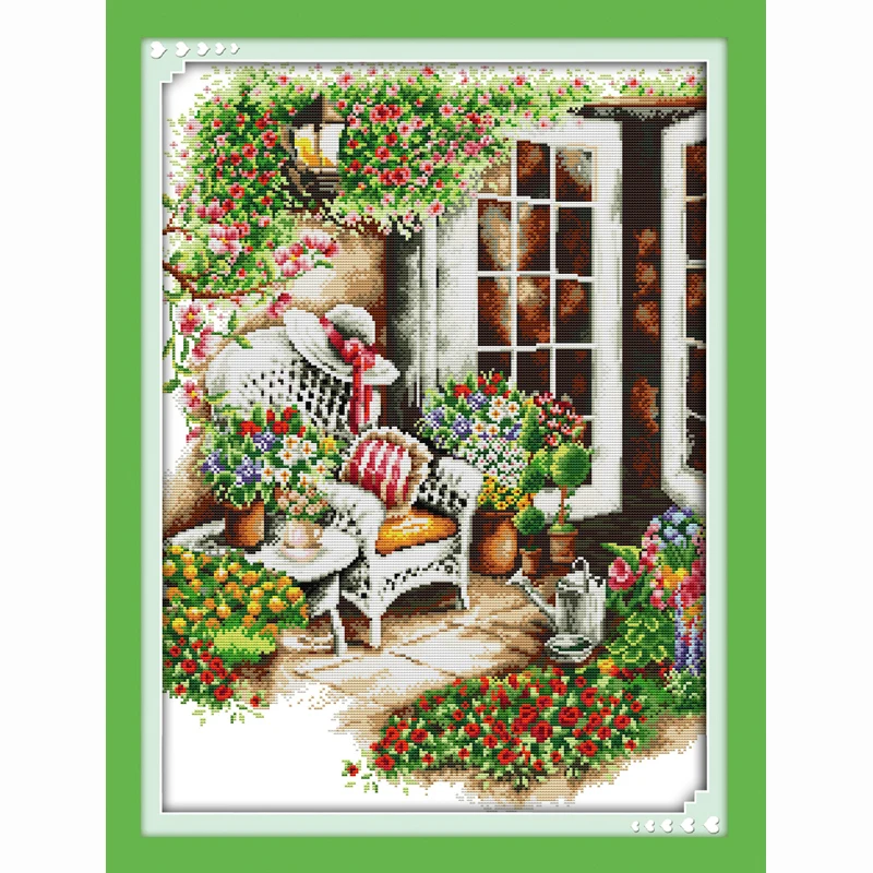 Comfortable frontage home gargen DIY DMC Handwork Needlework Cross Stitch Set Embroidery Kits stitch counted | Дом и сад