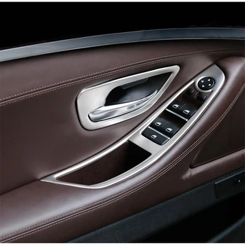 

4pcs Steel Door Window Lft Buttons Frame Cover Trim For BMW 5 Series F10 2011-16