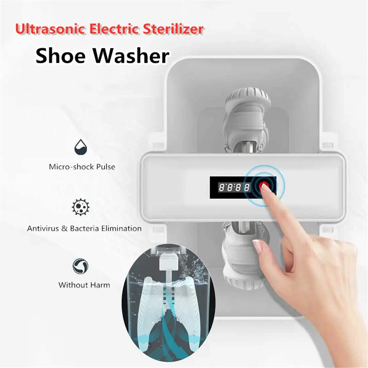 

Ultrasonic Electric Sterilizer Shoe Washer Mini Automatic Shoe Washing Machine Cleaner Portable Polishing Device Shoe Polisher