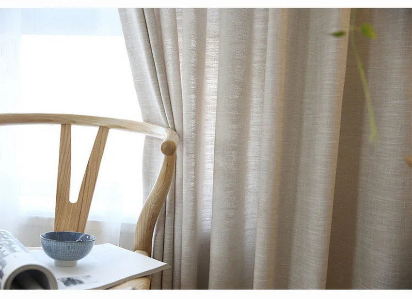 Высококачественная хлопковая льняная занавеска для обработки окон, занавески, оконные тюлевые занавески для гостиной, M059#4
