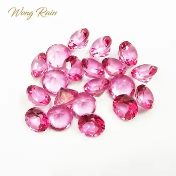 

Wong Rain Top Quality 1 PCS Natural Stone 7 MM Round Pink Topaz Loose Gemstone DIY Stones Decoration Jewelry Wholesale Lots Bulk