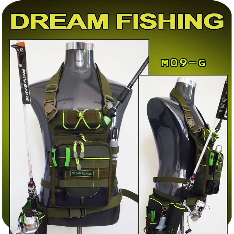 DREAM FISHING 17*6*22 см многофункциональные сумки для рыболовных снастей+ 17,5*15,5*3,5 см чехол для хранения рыболовной коробки нагрудная сумка поясная сумка для ног