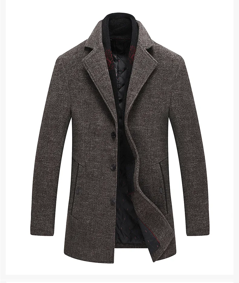 BOLUBAO, мужское зимнее шерстяное пальто, новинка, мужской шарф с отворотом, сплошной цвет, толстая смесь, шерстяное бушлат, мужской Тренч, пальто, модное пальто