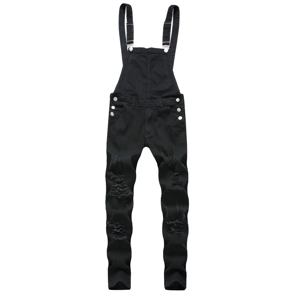 

New Fashion Hip Hop Ripped Jeans Jumpsuits Hi Street Distressed Hole Denim Bib Overalls Casual Jeans Plus Size