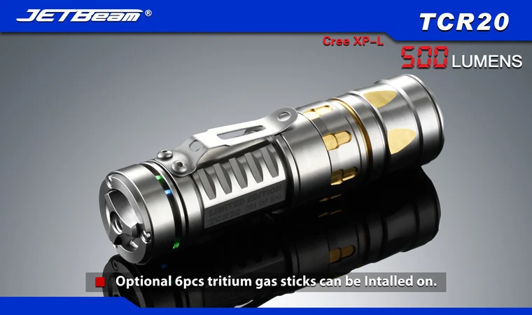 

Free Shipping 2015 Newest jetbeam TCR20 Cree XP-L LED 500lums flashlight use by 1*CR123A, 1*16340, 1*AA and 1*14500 battery