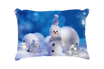 

Cute Snowman Customized Cotton Linen Rectangle Throw Pillow Case Decorative Cushion Cover Pillowcase 20*30 Inch(50*76cm)