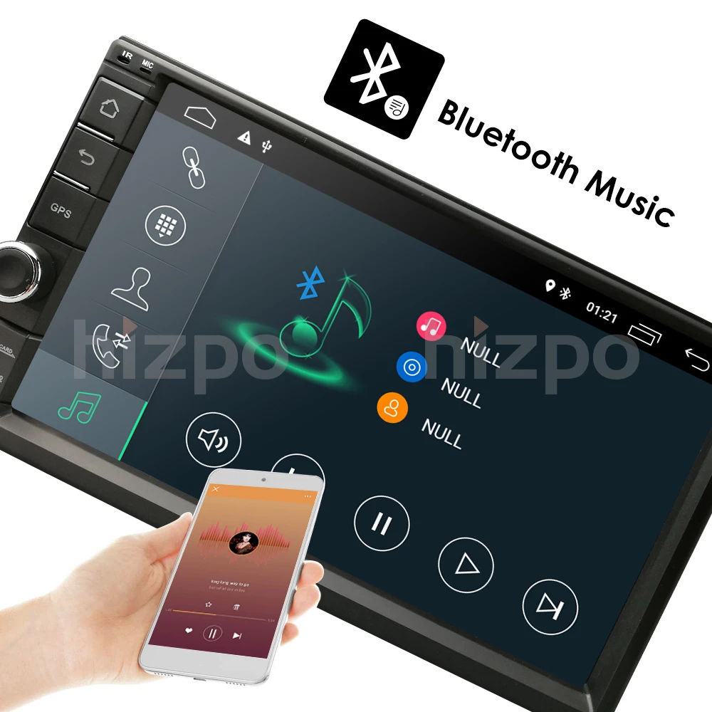 HIZPO 2 г оперативная память Din SD Android 8,1 автомобиль без DVD радио плеер " 1024*600 универсальный для Nissan vw gps навигации BT сзади камера
