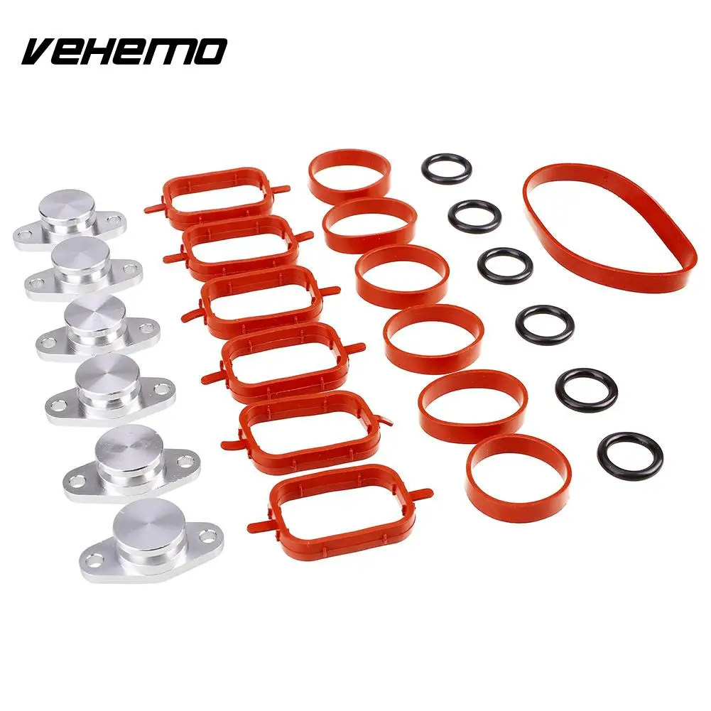 Vehemo Engine Automobile Intake Manifold Seal Ring Intake Manifold Gasket Aluminium Rubber 22mm