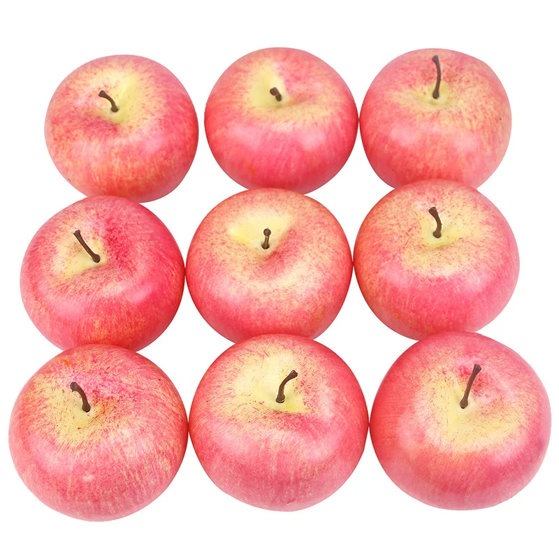 9 pcs/lot decorative apples fake fruits home house kitchen party
