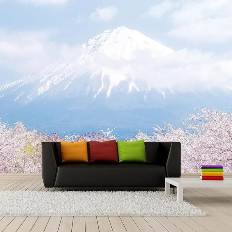 

Custom photo wallpaper,Mount Fuji and cherry blossoms,3D wallpaper murals for children's room living room bedroom PVC wallpaper