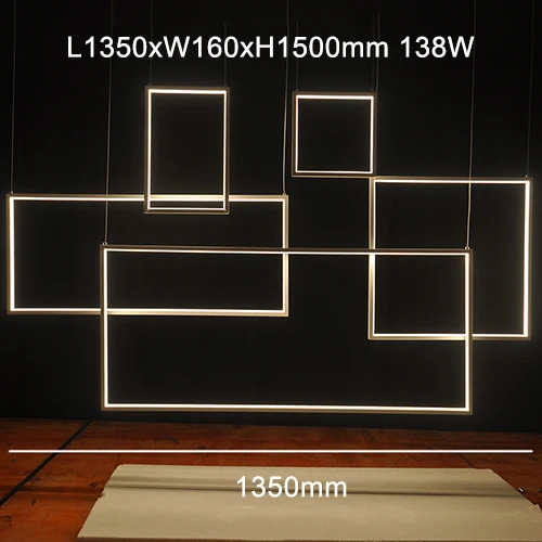 DIY минимализм висит современные светодиодные Подвесные светильники для столовой Гостиная подвесной светильник suspendu подвесной светильник led светильники - Цвет корпуса: L1350xW160xH1500mm