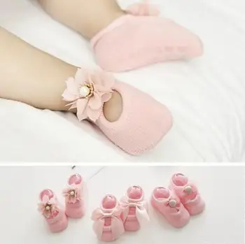 

3 Pair Lace Floral Socks for 0-36Months Cute flower Infants Cotton Ankle Bow Socks Baby Girls Princess Bowknots Christmas Socks