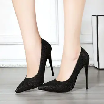 

Gold Sliver High Heels Women SuedeOL Pumps Sexy High Heels Shoes Women Pointed Toe Thin Heel Zapatos Mujer Ladies Wedding Shoes