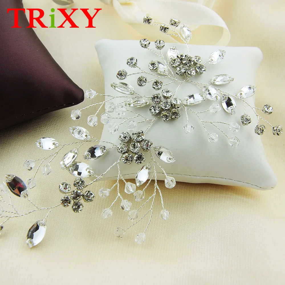 TRiXY H65 расшитый кристаллами и стразами свадебные аксессуары для волос Флора жемчуг бисер свадебные аксессуары для свадьбы и вечеринки