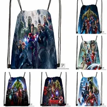 Пользовательские Человек-паук Мстители Drawstring сумка-рюкзак милый рюкзак дети сумка(черный назад) 31x40 см#180531-04-06