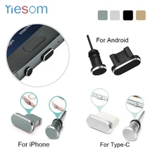 YIESOM Dust Plus для iPhone X 8 7 6S Plus для Android type C зарядный порт Разъем для наушников Пылезащитная заглушка для USB набор для Android type-C