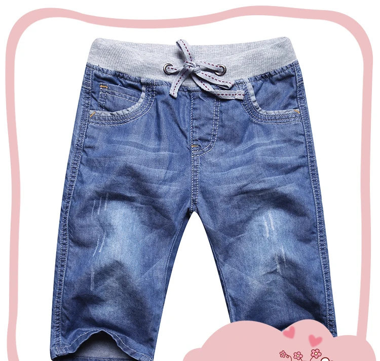 Дизайн; джинсы для мальчиков; укороченные штаны; повседневные летние детские брюки; хлопковые джинсовые шорты для подростков; однотонная одежда; BC060