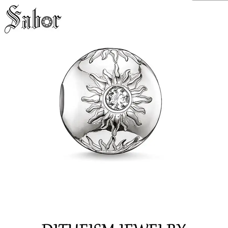 

jewellery DIY Making Making Beads Sun Charm Fashion Silver Jewelry Ethnic Gift Women Men Girl Fit Bracelets Necklace female