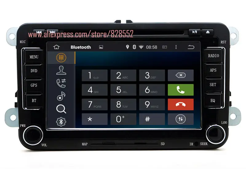 Excellent Android 6.0 Quad-core RAM 2GB Car DVD Player For VW/Volkswagen/Passat/POLO/GOLF/Skoda/Seat With 3G/wifi USB GPS BT 5