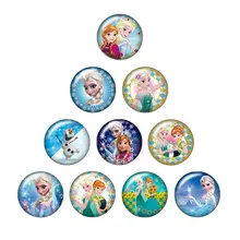 Новинка Принцесса Эльза и Анна 1 лот(10 шт.) 12 мм/16 мм/18 мм/25 мм круглые фото стеклянные кабошон демонстрационные с плоской задней частью делая результаты ZB0098