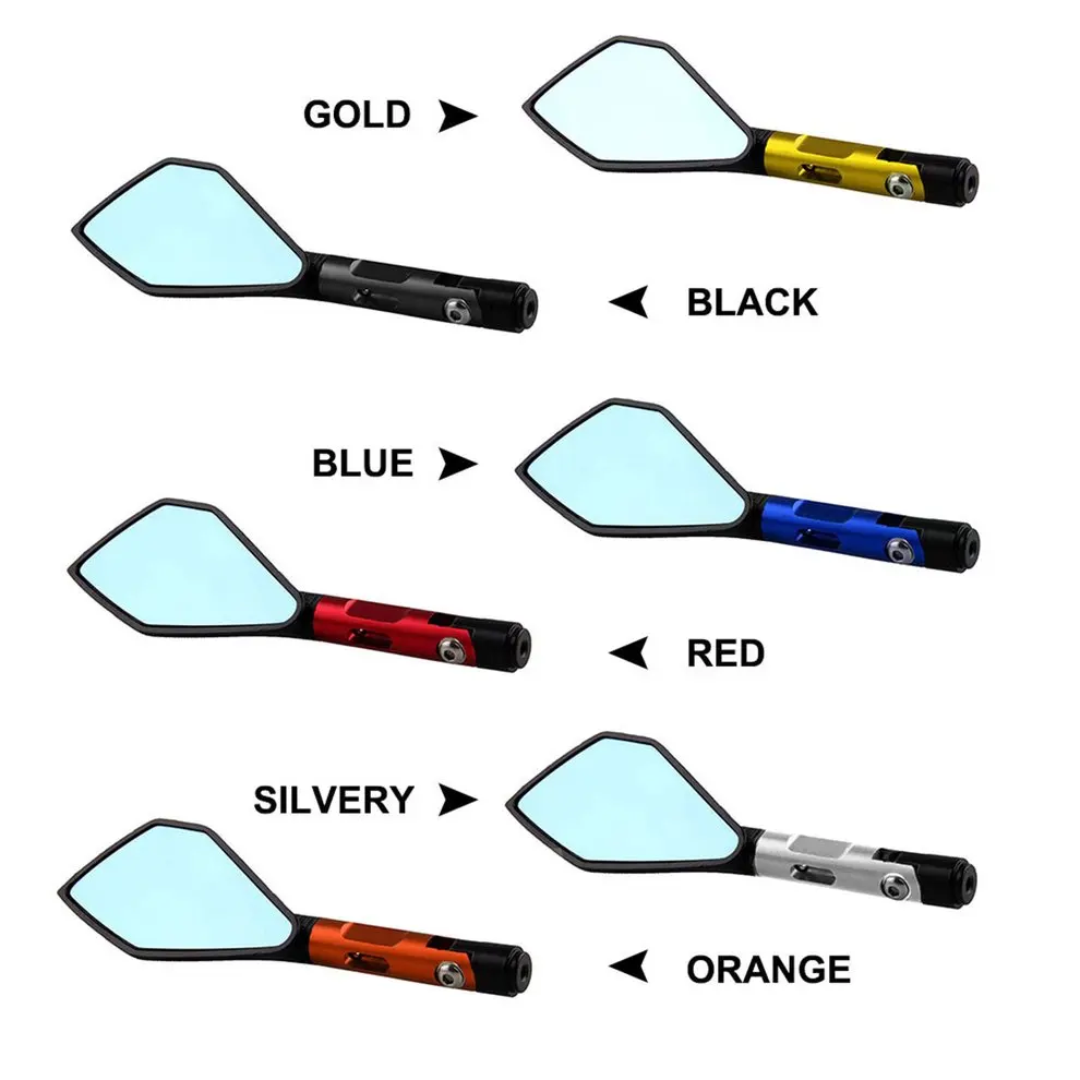 cheap 8Mm 10Mm Riangle Mirror Style Cnc Motorcycle Rearview Side Mirrors Street Sports Bike Chopper Ruiser