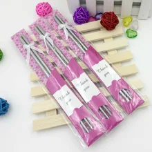 free shipping 120pairs/lot stainless steel chopstick sets 4 color bag customized wedding favors and gifts party ktichen supplies