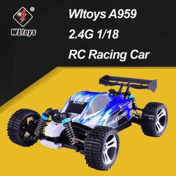 

Wltoys A959-B 2.4G 1/18 Scale 4WD RC Speedcar 50km/h Remote Control Racing High Speed Shockproof Off-Road Car Blue EU Plug