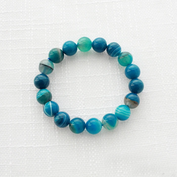 

STENYA Stretch Bracelet Elastic Cords Strand Bracelets Rope Blue Round Beads Gem Natural Stone Expandable Jewelry 6-8-10-12mm