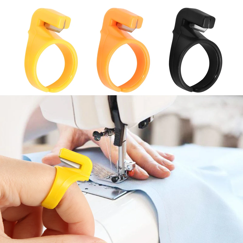 

3PCS/Set New Plastic Thimble Sewing Ring Thread Cutter Finger Blade Needle Craft Household Sewing Machine Accessory