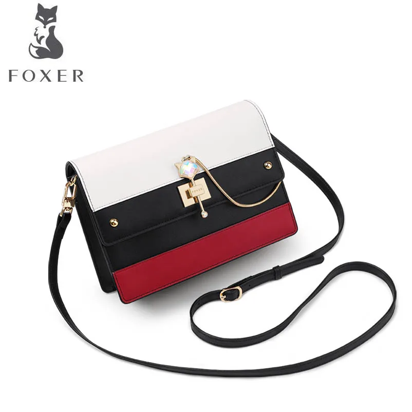 

FOXER brand bag female 2018 new wave wild Korean fashion single shoulder Messenger bag girl small bag leather