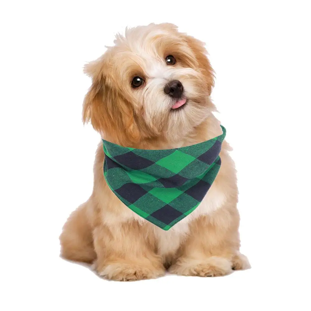 Pet Accessories Dog Bandana Plaid Neckerchief Printed Triangular Dogs
