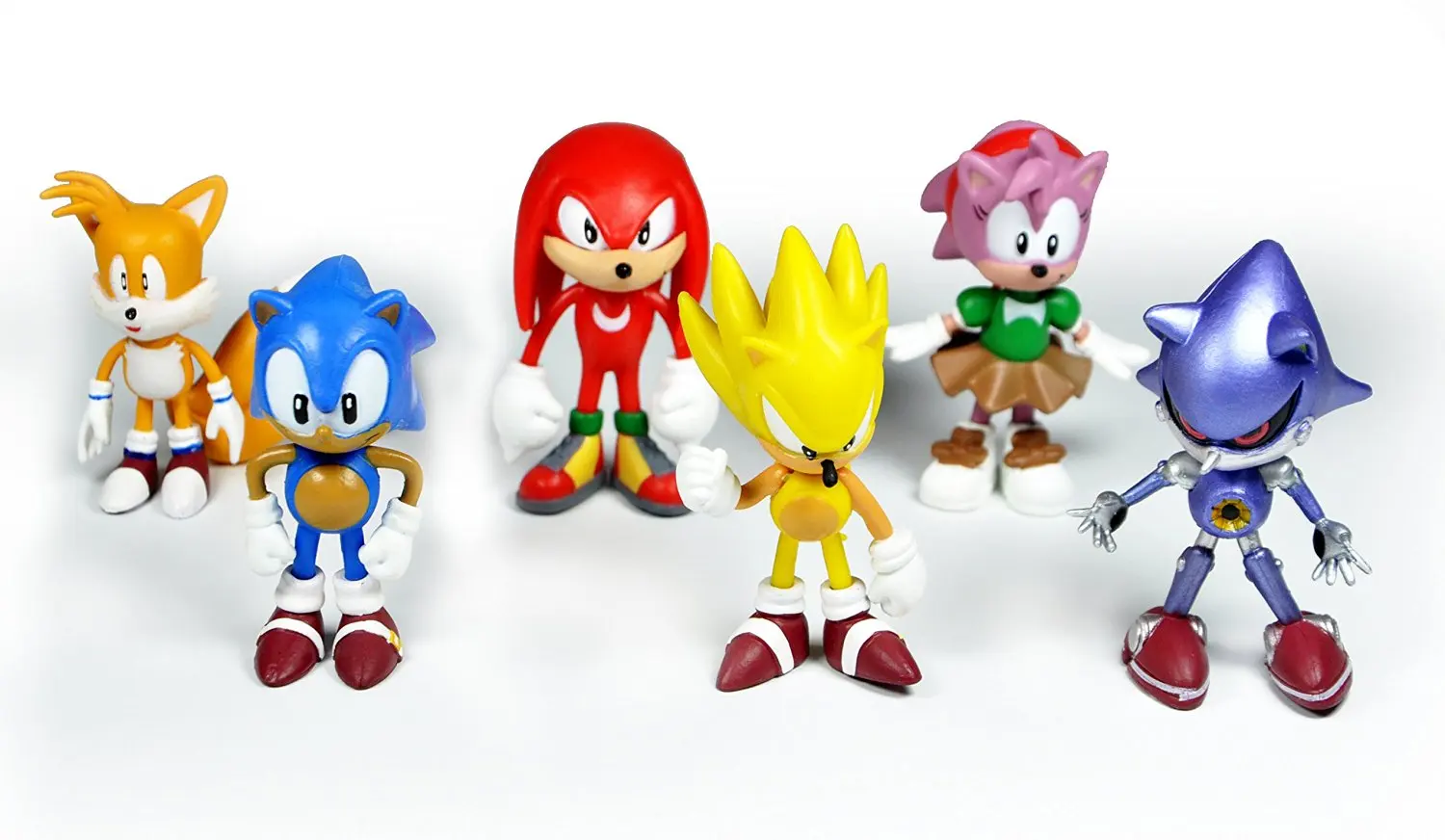 6 шт./лот " sonic the hedgehog фигурка Knuckles sonic Super sonic Amy Metal sonic and Tail TRU эксклюзивная модель игрушки