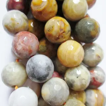 

Genuine Faceted Crazy Agate Beads - Round 8 mm Gemstone Beads - Full Strand 15", 46 beads, A-Quality