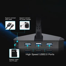USB 2,0 данных игровой высокое Скорость usb-хаб 3-Порты и разъёмы концентратор с Мышь банджи usb-хаб сплиттер устройство для считывания карт памяти Micro SD Мышь зажим